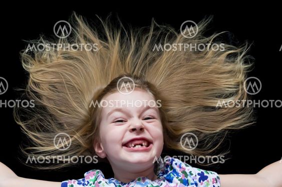 Girl makes faces imitate witch