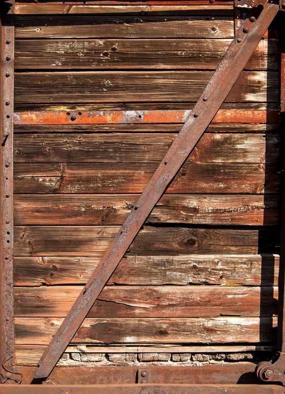 Gamle jernbane træ wagon side