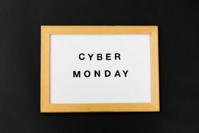 magnetic board with cyber monday words