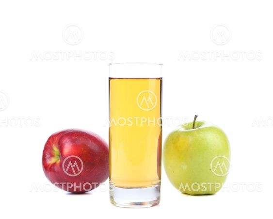 Green and red apples juice.