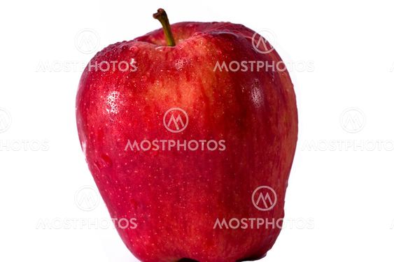 Red ripe apple on a white background