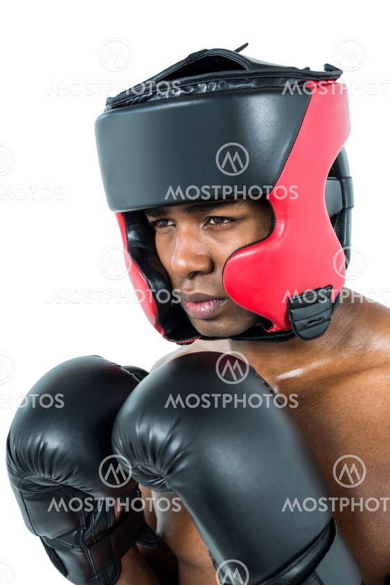 Boxer performing boxing stance