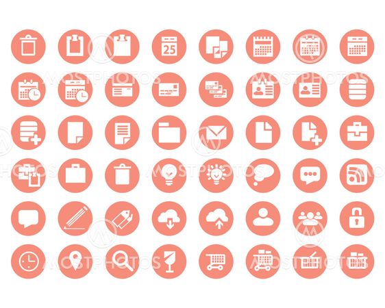 Collection of flat icons, vector illustration