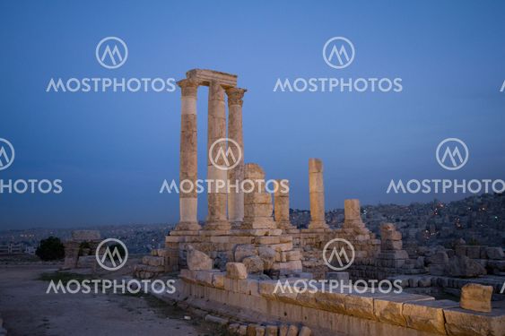 Temple of Hercules in Amman Citade at Nightl, Al-Qasr site, Jordan