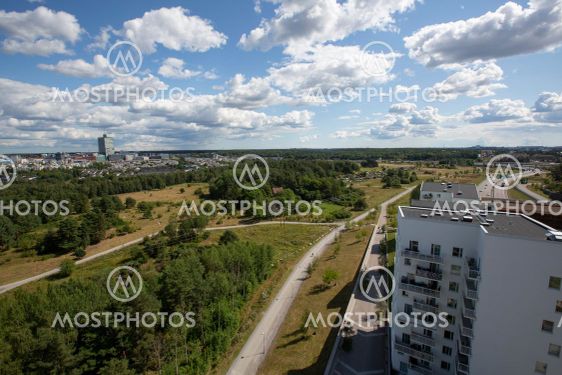 Utsikt över bostadsområde i Spånga.