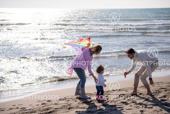 happy family enjoying vecation during autumn day