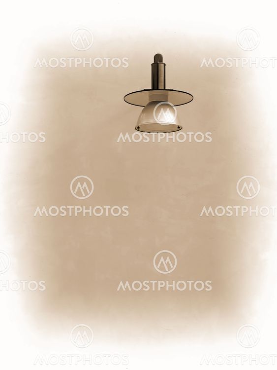 Lamp on the street wall