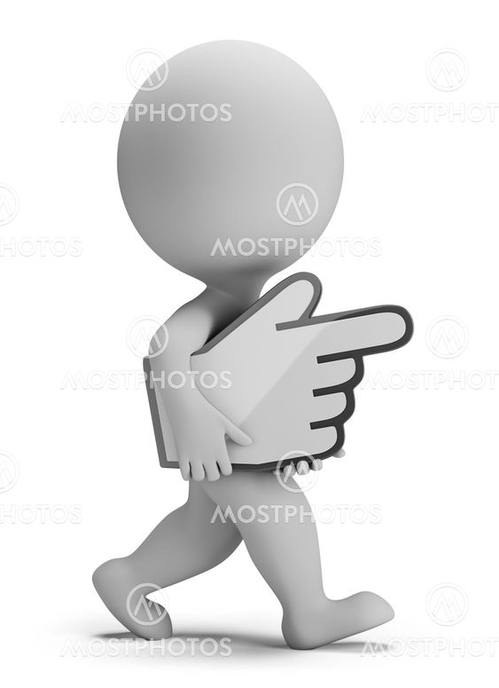 3d small people - carries hand cursor