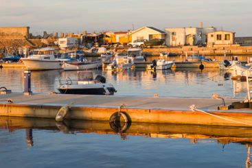 Sunset view of the port of Sozopol, Bulgaria