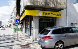Street view of a Banco Montepio branch in Fatima, Portugal