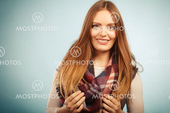 Beautiful model with winter clothes.