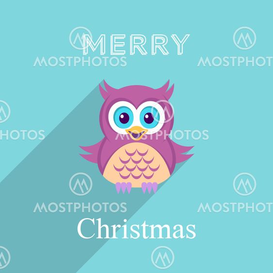Christmas card with owl