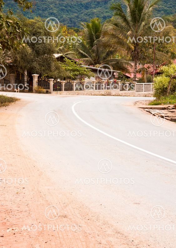 The road curves.