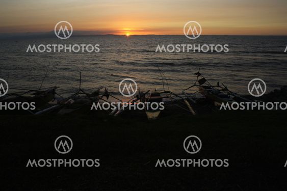 Sunset and Fishing boats