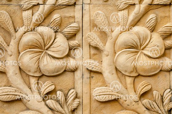 native molding art on wall in thai style
