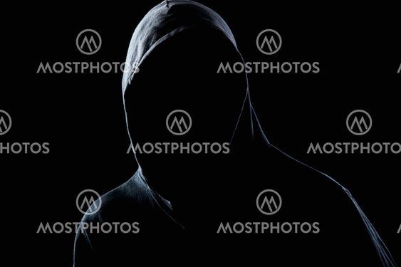 Invisible man in the night darkness