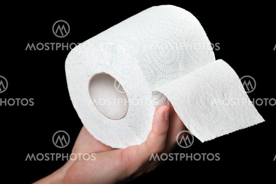 Toilet paper in hand