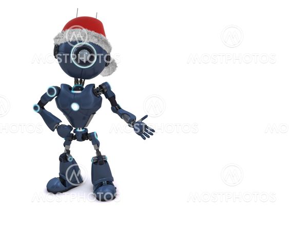 Android in a Santa hat