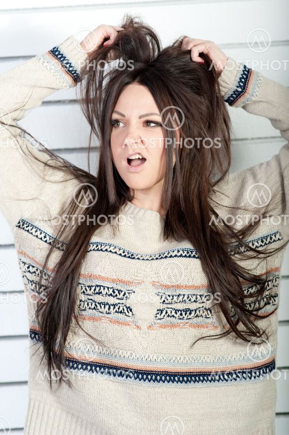 The young girl is nervous