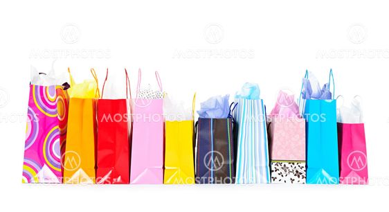 Row of shopping bags