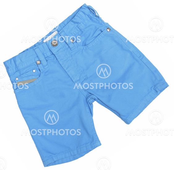 Blue jeans shorts isolated on the white background