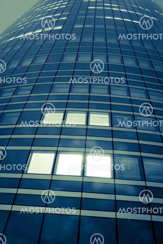 modern illuminated office building