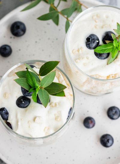 Light summer dessert made from whipped cream, meringues...