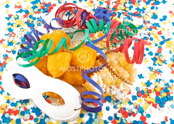 Carnival, celebration,party cake and mask