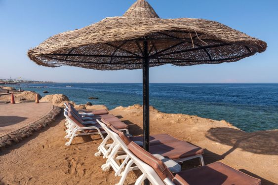 Beach at the luxury hotel, Sharm el Sheikh, Egypt