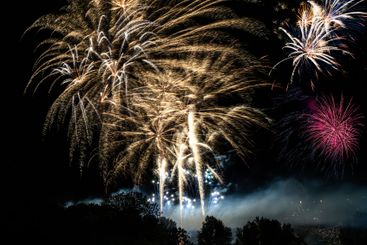 Firework display at a festival