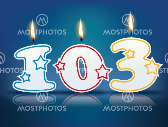 Birthday candle number 103