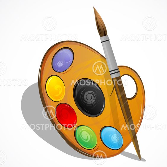 color plate with brush