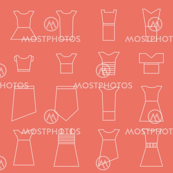 Women clothing icons set