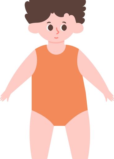 Full length vector illustration of a cute toddler with...