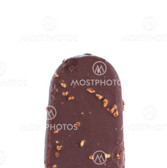 Top chocolate-coated blocks of ice cream on stick.