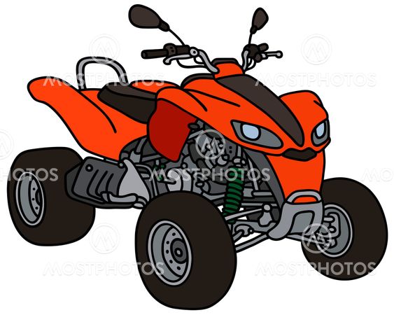 Red all terrain vehicle