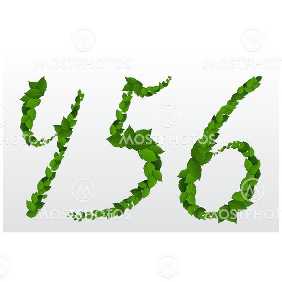 figures with green leaves