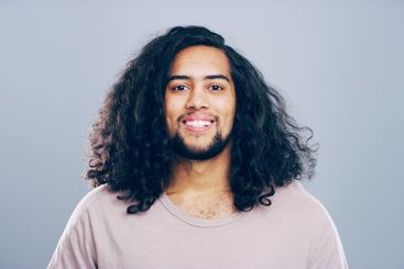 Happy man, portrait or positive expression with cheerful...