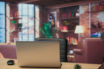 Stylish empty home with industrial and classic decor...