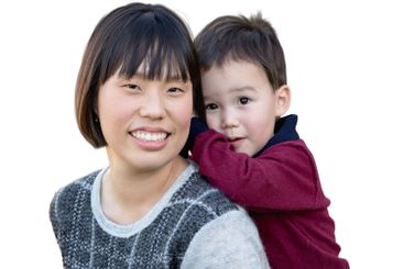 Chinese Mother and Mixed Race Caucasian and Chinese Son...