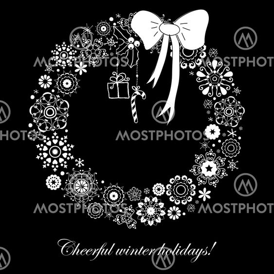 Stylized Christmas wreath from snowflakes