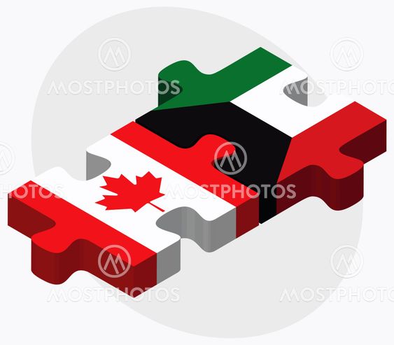 Canada and Kuwait Flags
