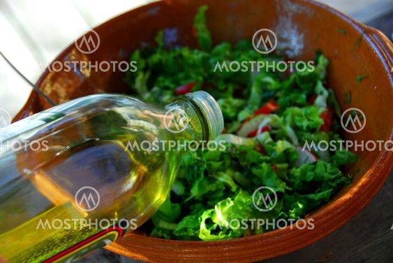 Garden salad and olive oil