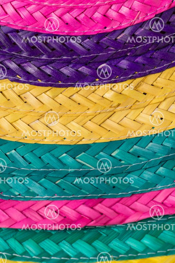 Colorful background of woven straw