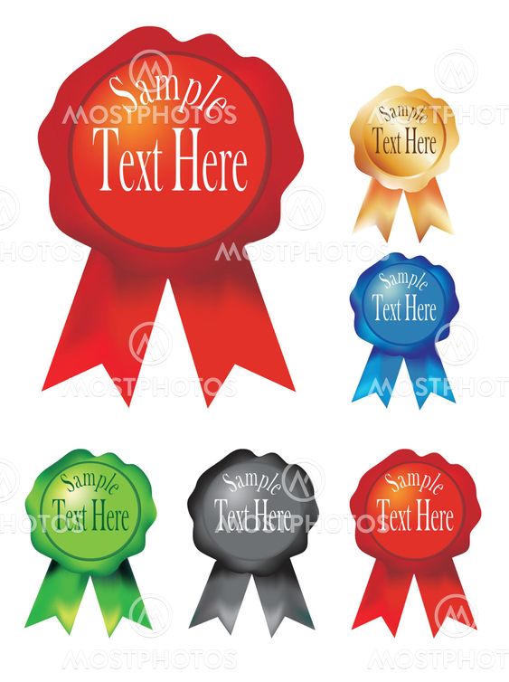 Wax seal with ribbons vector