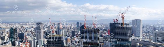 Skyscraper construction in Osaka