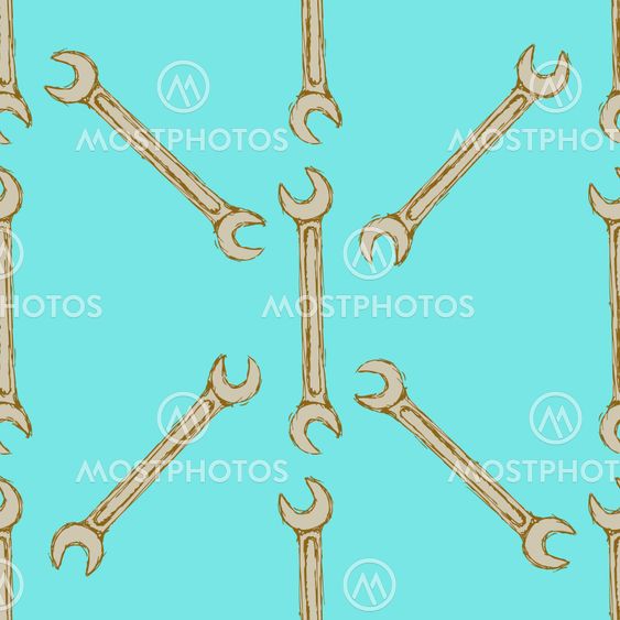 Sketch key tool in vintage style