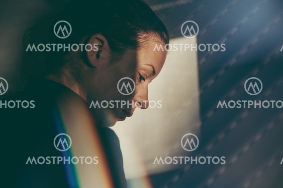 A woman alone and depressed