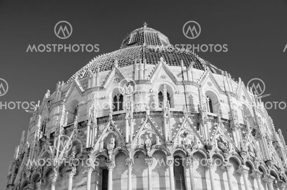 Piazza dei Miracoli in Pisa after a Snowstorm