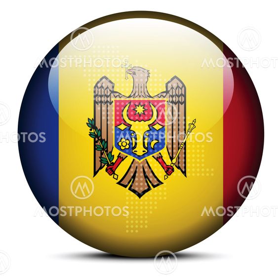 Map with Dot Pattern on flag button of Republic Moldova